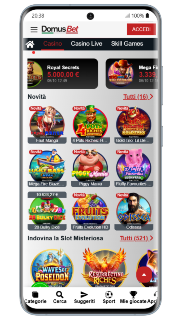 Giochi da casinò Domusbet
