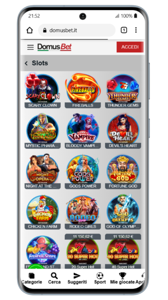 slot popolari nel casinò Domusbet